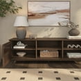 thumbnail image 5 of Plank+Beam Mid Century Modern Solid Wood TV Stand with 2 Doors, Walnut, 5 of 13