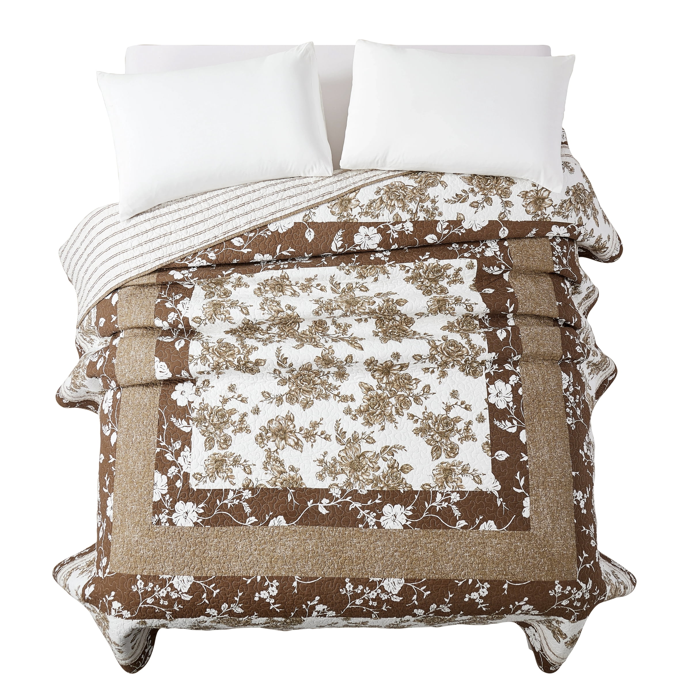 The Pioneer Woman Avery Cotton Patchwork Quilt, King, Tibet Brown Bedding