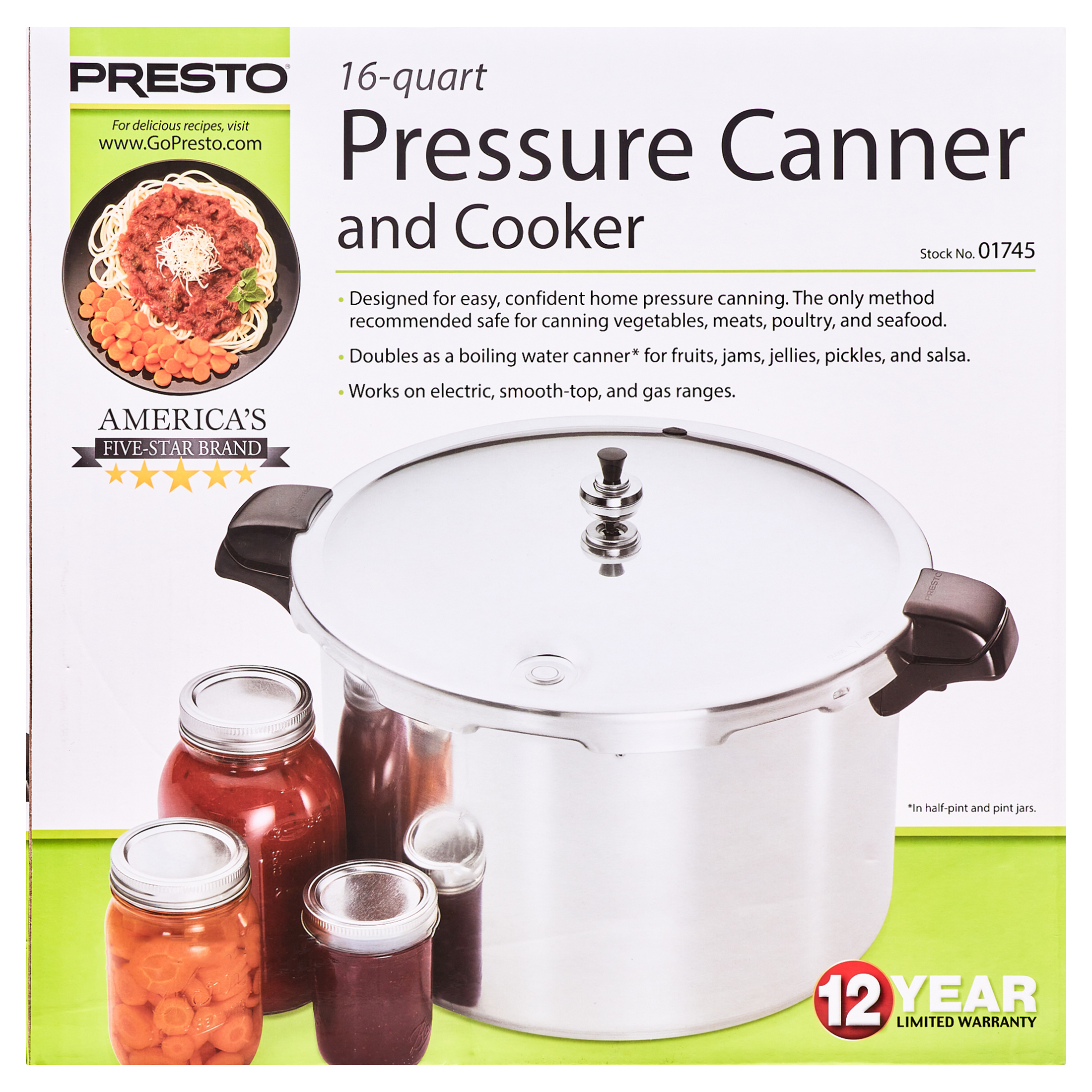 Presto® 16-Quart Pressure Canner and Cooker 01745 - image 5 of 11
