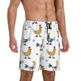 thumbnail image 3 of Rocae Farm Roosters for Men's Soft Sleep Pajama Shorts, Waistband and Pockets, 3 of 9