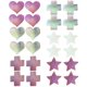 thumbnail image 1 of 12 pares de cubrepezones desechables de satén con forma de corazón, color plateado y rosa, para mujer, con forma de pétalo, para el pecho, 1 of 5
