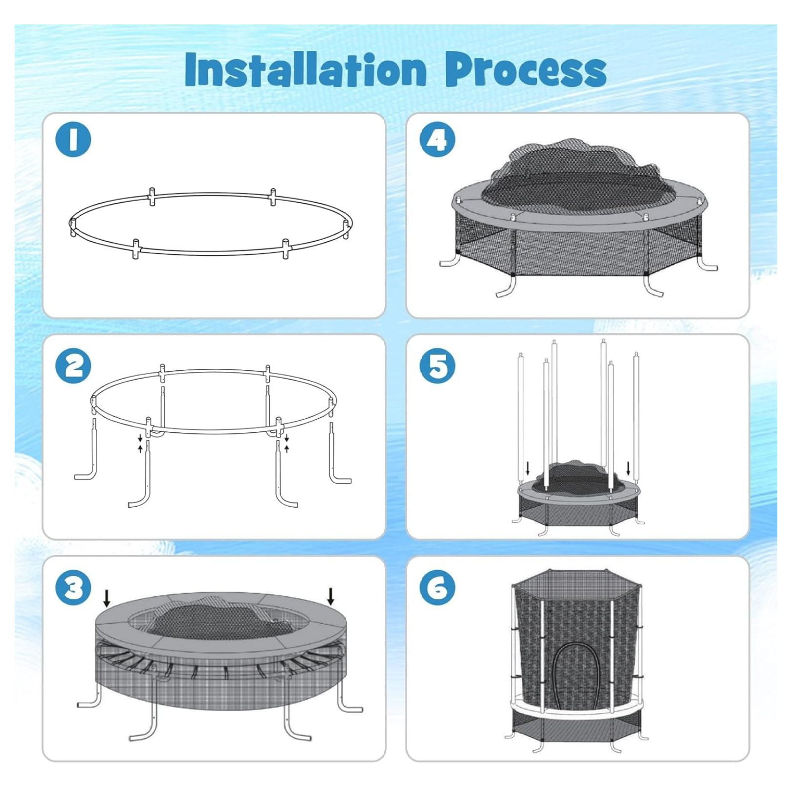 XYX Trampoline for , 55” Toddler Trampoline with All Round Enclosure Net, Safety Pad & Large Access, Indoor/Outdoor Mini Rebounder for Backyard Apartment