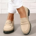 thumbnail image 4 of CHICVOMEY Vintage Penny Loafers for Women Slip On Platform Shoes with Lug Sole Arch Support Comfort Non-Slip Work Shoes for office Business Casual, 4 of 8