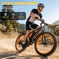 thumbnail image 2 of 26" Fat Tire Electric Bike for Adults, 1500W Peak Motor, 48V 20Ah Battery Up to 80 Miles, 30MPH Top Speed, 7-Speed, Front Suspension, Rear Rack, All-Terrain Off-Road E-Bike, 2 of 9
