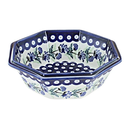 

Blue Rose Polish Pottery Sweet Annie Octagonal Bowl