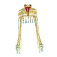 thumbnail image 2 of Tocado egipcio con cuentas y borlas, diadema con forma de serpiente, tocado egipcio para mujer Plata, 2 of 8