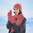 thumbnail image 2 of Fenny Hat And Scarf Set for Women Cozy 3 in 1 Women's Scarves & Wraps Touchscreen Winter Gloves Women Cold Weather Womens Beanie Hot Pink, 2 of 4