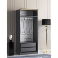 thumbnail image 3 of Mod-Arte Roma 2-Door Wood LED Freestanding Wardrobe Cabinet in Gloss Gray, 3 of 3