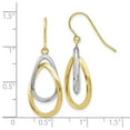 thumbnail image 3 of FB Jewels Leslie's 10K Two Tone Color Gold Polished Shepherd Hook Dangle Earrings, 3 of 3