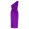 thumbnail image 6 of Povozer One Shoulder Bridesmaid Dresses for Women A-Line Evening Formal Gown with Slit(Purple,S), 6 of 6