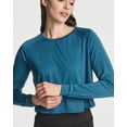 thumbnail image 3 of Real Essentials 4 Pack: Women's Dry-Fit Long Sleeve Petal Back Crop Top - Athletic Cropped Tee (Available in Plus Size), 3 of 6