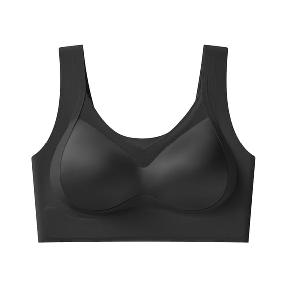 Lopeceal Women Wireless Seamless Bra Satin No Underwire Comfort Strong Support Lifting Push Up Wide Strap Bra Daily