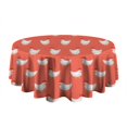 thumbnail image 5 of Red Chicken Pattern Round Tablecloth 60"x60",Wrinkle Wipeable Table Cloth for Kitchen Dining Room Picnic Patio Party, 5 of 6