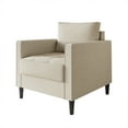 thumbnail image 2 of Castle Place Classic Linen Upholstered Armchair, Beige, 2 of 7