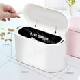 thumbnail image 6 of Plastic Mini Trash Can with Lid - 2 L Pop Up Wastebasket for Bathroom Vanity, Desktop, Tabletop or Coffee Table - Dispose of Cotton Rounds, Makeup Sponges, Tissues (Grey), 6 of 9
