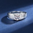 thumbnail image 3 of 1 Carat Moissanite Rings for Men Engagement Ring Mens Diamond Wedding Bands 18K Sterling Silver Moissanite Promise Rings Moissanite Jewelry for Men, 3 of 7