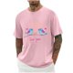 thumbnail image 1 of Camisas de Manga Larga para Hombres Imprimir Casual Cuello Redondo Blusa de Manga Corta, Camisas de Lino para Hombres, 1 of 1