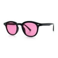 thumbnail image 5 of Micro Snug Round Hipster Horn Rim Nostalgic Retro Plastic Sunglasses Black - Pink, 5 of 7