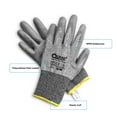 thumbnail image 3 of Qear Lightweight Blade Cut Resistance Level 3 Work Safety Gloves, Thin and Breathable, PU Palm Coated, 10 Pairs, Size S, 3 of 5