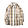 thumbnail image 1 of TIMIFIS Chemise Décontractée à Carreaux pour Hommes en Coton à Manches Longues Col Rabattu avec Poche, 1 of 5