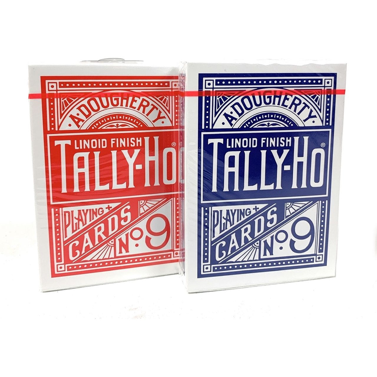 2 DECKS BICYCLE TALLY HO FAN BACK PLAYING CARDS STANDARD INDEX 1 RED 1 BLUE NEW 