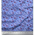 thumbnail image 1 of Soimoi Blue Modal Satin Fabric Flower Artistic Decor Fabric Printed Yard 42 Inch Wide, 1 of 3