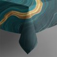 thumbnail image 5 of Teal Gold Marble Pattern Square Tablecloth,Waterproof Square Table Cover,Wipeable Spillproof Washable Table Cover for Home Kitchen Party Decor 52"x52"(132x132cm), 5 of 6