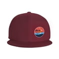 thumbnail image 3 of DouZhe Flat Brim Cap Snapback Chapeau, Été Plage Coucher de Soleil Palmiers Imprime Réglable Rouge Adulte Baseball Cap, 3 of 6