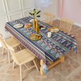 thumbnail image 6 of Blue Boho Tribal Triangles and Arrows Pattern Rectangle Tablecloth 60"x120",Waterproof Polyester Rectangle Table Cloth, Wipeable Spillproof Polyester Tablecloth for Dining, Camping, Indoor and Outdoor, 6 of 6