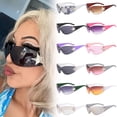 thumbnail image 4 of Fashion Men Women Star Wrap Around Sunglasses Cycling Rimless Futuristic Sunglasses, 4 of 4