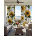 thumbnail image 6 of Summer Sunflowers Blackout Curtains for Bedroom Living Room Darkening Curtains 84 Inch Length 2 Panels Set Farmhouse Watercolor Floral Wooden Window Curtain Window Treatment Grommet Drapes 52"x84", 6 of 9