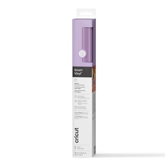 Cricut® Smart Vinyl™ Matless Permanent Vinyl (13 in x 36 in), 13" x 26",Lilac