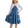 thumbnail image 2 of LNMQLPDBS Dresses Sets for Girls Halter Ruffle Flowy Dress & Layered Ruffle Long Sleeve Sun Protection Coat 2pcs Outfits Trendy Summer Clothes Set for Going Out and Family Photo, 2 of 9