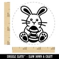 thumbnail image 2 of Easter Bunny with Egg Self-Inking Rubber Stamp Ink Stamper - Blue Ink - Small 3/4 Inch, 2 of 7