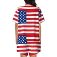 thumbnail image 6 of Fotbe America Flags3 Print Pajama Set for Women 2 Piece Loungewear Short Sleeve Tops and Shorts Set Soft Sleepwear-3X-Large, 6 of 7
