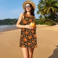 thumbnail image 3 of Wukai Quirky Corn Pumpkin Print Women's Sleeveless Dress, Loose Fit Casual Dress for Women, Comfortable Sleeveless Summer Dress, 3 of 7