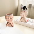 thumbnail image 4 of Face Planter Pot With Heart Hands, Unique Resin Head Planter For Indoor Plants, Cute S-ucculent Pots With Drainage Hole, Decorative Makeup Brush Holder For Vanity, For Women, 4 of 6