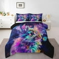 thumbnail image 2 of Cute Rabbit Bedding Queen Size Purple Galaxy Comforter Set Queen, Blue Butterfly Duvet Insert Kawaii Bunnies Quilt Set, Univers Glitter Stars Bedding Comforters & Sets, 2 of 7
