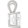 thumbnail image 2 of 14K Solid White Gold Lab Grown Moissanite Cushion Cut Solitaire Pendant | Double Loop Bail |8x8 mm 2.5 CTW | Pendant Only | Fine Jewelry Luxury Gift, Birthday, Anniversary, Mothers Day, 2 of 7