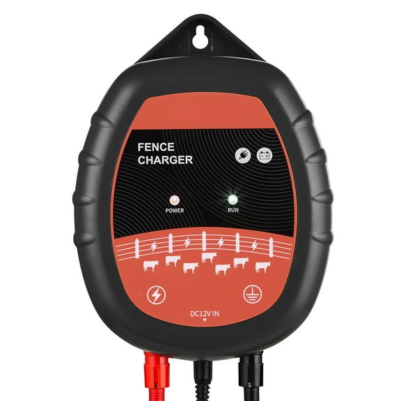 KFFKFF Electric Fence Energizer, 10kV 1J Output, Dual-Power Fence Charger with LED Indicator, Covers 1.86 Miles, Effective for Livestock and Poultry Protection