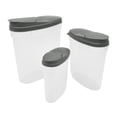 thumbnail image 5 of Mainstays 3 Pieces Grey Plastic Cereal Keeper Set with Lids, Food Storage Containers for Countertop and Pantry, 5 of 5