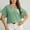 Green womens tops, variant on pimelu Womens Tops Summer Tops for Women Lightweight Comfy Plus Size Button up Shirts Summer Fashion Solid Shirts Girls V-Neck Short Sleeve Blouses