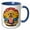 Blue/White, variant on 3drose, Funny Cool Yellow Labrador Dog Meditating Yoga at Sunrise Graffiti, 11oz Two-tone Yellow Mug