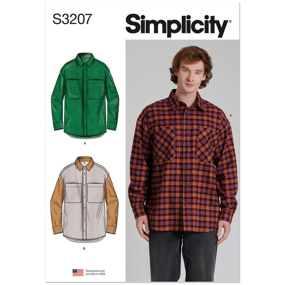 Simplicity Sewing Pattern 3207 - Men's Shirt, Size: A (S-XXL)