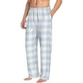 thumbnail image 2 of Daiia Blue Checkboard Men's Sleep Pant with Pockets and Drawstring,Pajama Pants-Medium, 2 of 9