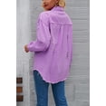 thumbnail image 4 of Solid Color Distressed Jacket, Light Purple, Large, 4 of 5
