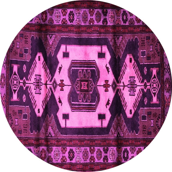 Ahgly Company Indoor Round Persian Pink Traditional Area Rugs, 3' Round