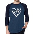 thumbnail image 1 of Men's Raglan Baseball Word Art T-shirt - Script Love Heart, 1 of 2