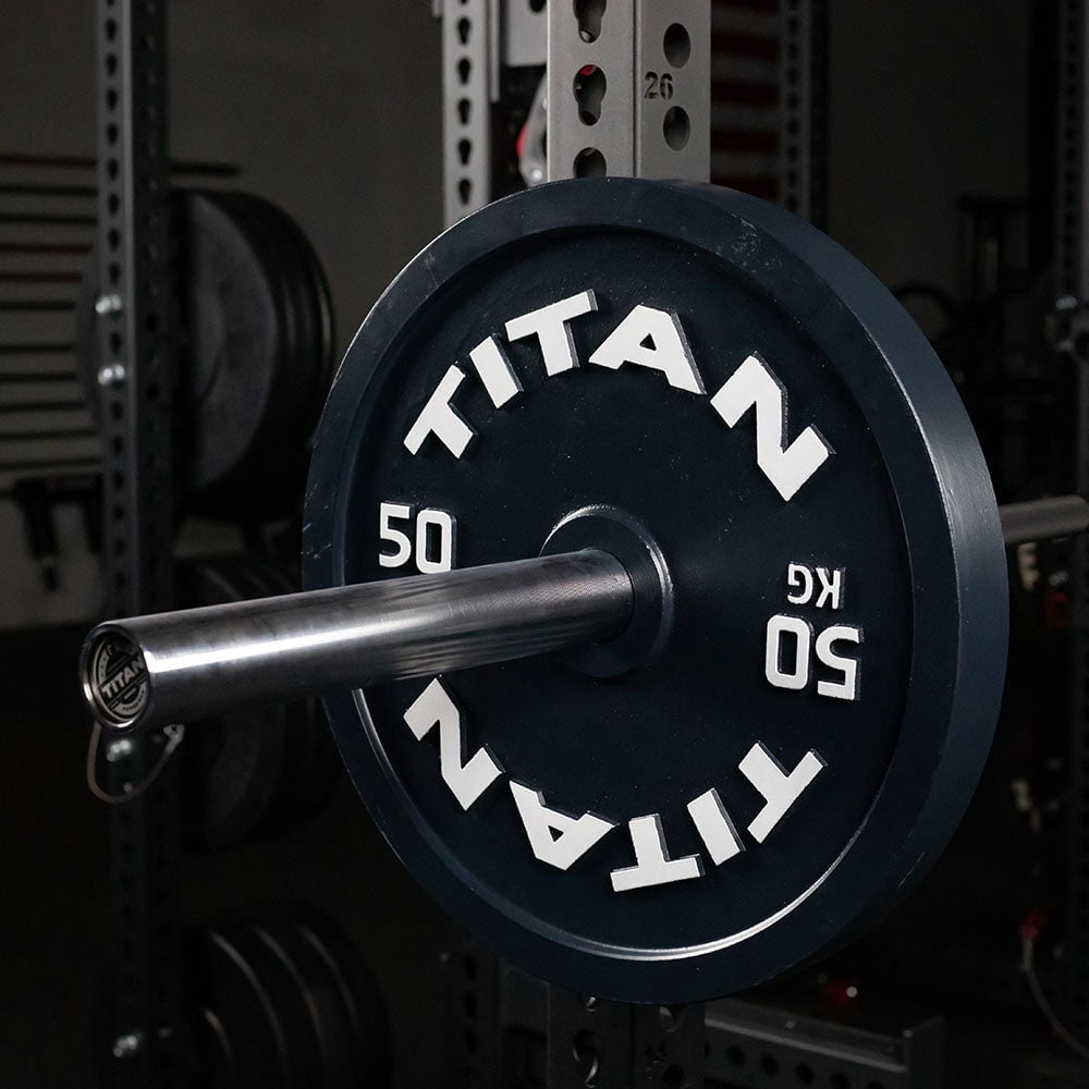 Titan Fitness 50 KG Olympic Calibrated Steel Powerlifting Plate, Machine Precision Steel Discs, Sold Individually