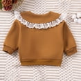 thumbnail image 4 of Bnwani Long Sleeve Toddler Shirts Plain Cotton Winter Fall Crew Neck Fleece Casual Cute Solid Lace Tops 12-24 Momths, 4 of 8